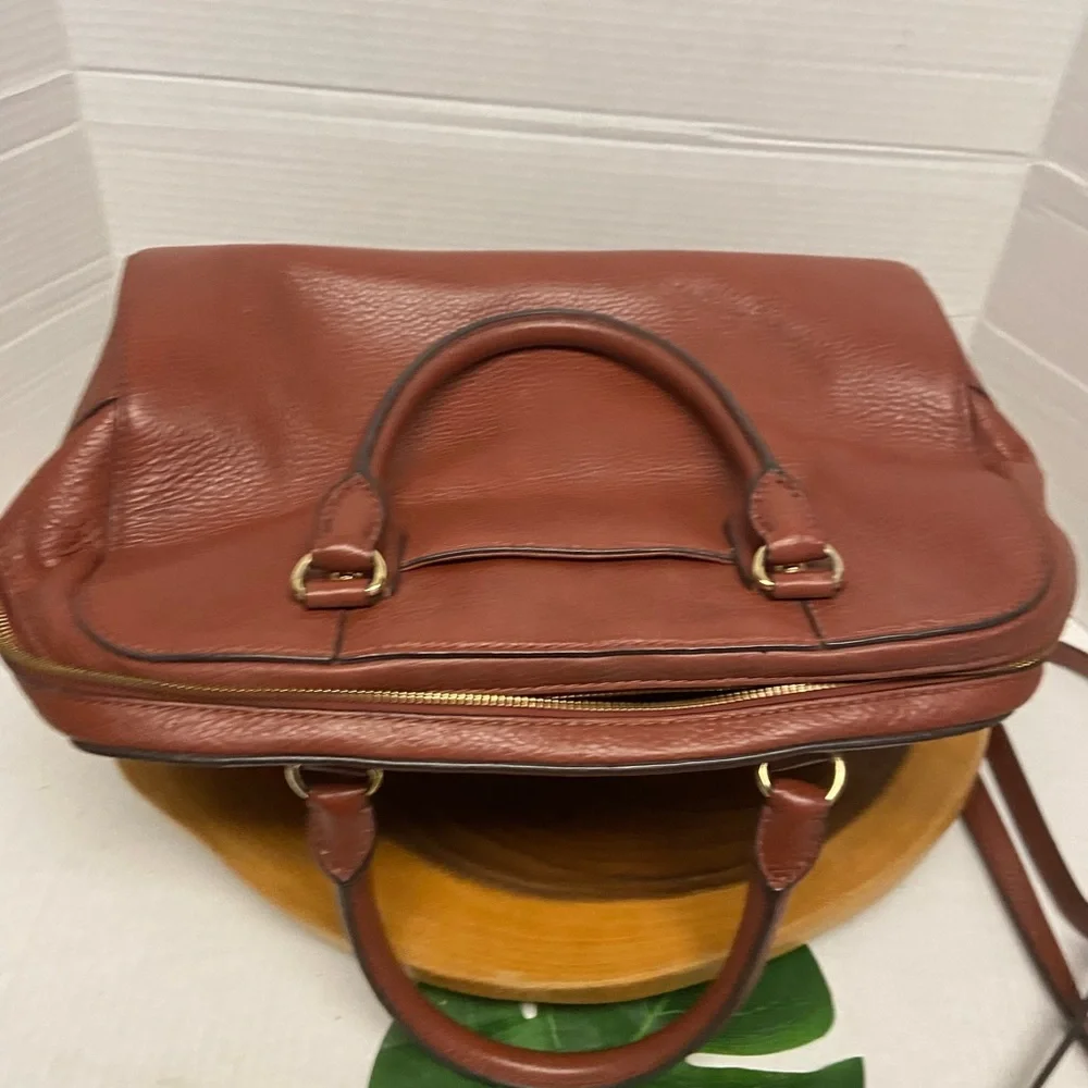 Michael Kors Large Clay Brown Leather Satchel Handbag